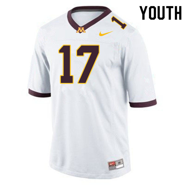 Youth #17 Seth Green Minnesota Golden Gophers College Football Jerseys Sale-White - Click Image to Close